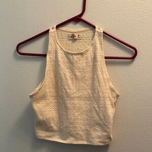 Hollister Women's Cream Lace Crop Top